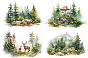 Rustic Watercolor Forest Collection, an Animal Illustration by artsy-fartsy (Thumbnail 5 of 6)