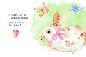 Happy Easter. Watercolor PNG Clipart