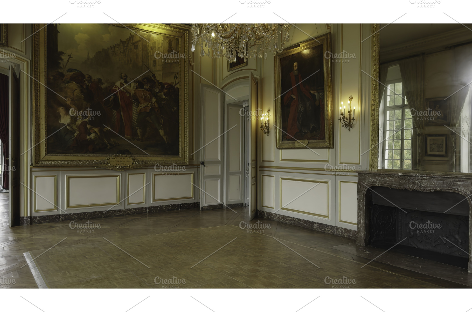 Elegant ballroom interior in french, an Architecture Photo by Media Whale Stock