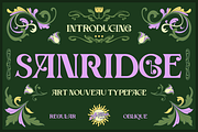 Sanridge - Art Nouveau Typeface, a Serif Font by Artisan Themes (Thumbnail 1 of 11)