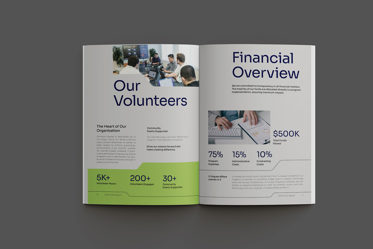 Navy Green Annual Report, a Brochure Template by Neermana (Photo 4 of 11)