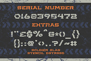 Soldier Slab Stencil Font Duo, a Slab Serif Font by Alphabet Agency (Thumbnail 7 of 8)