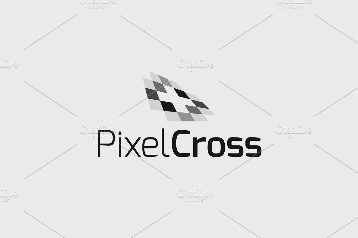Pixel Cross Logo Template, a Branding & Logo Template by Graplick (Photo 4 of 4)