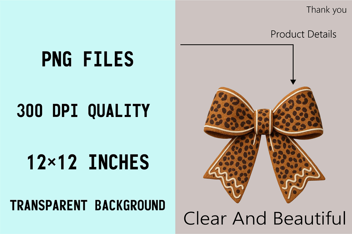 Christmas Leopard Bow Clipart Bundle, an Illustration by SVGArt (Photo 4 of 8)