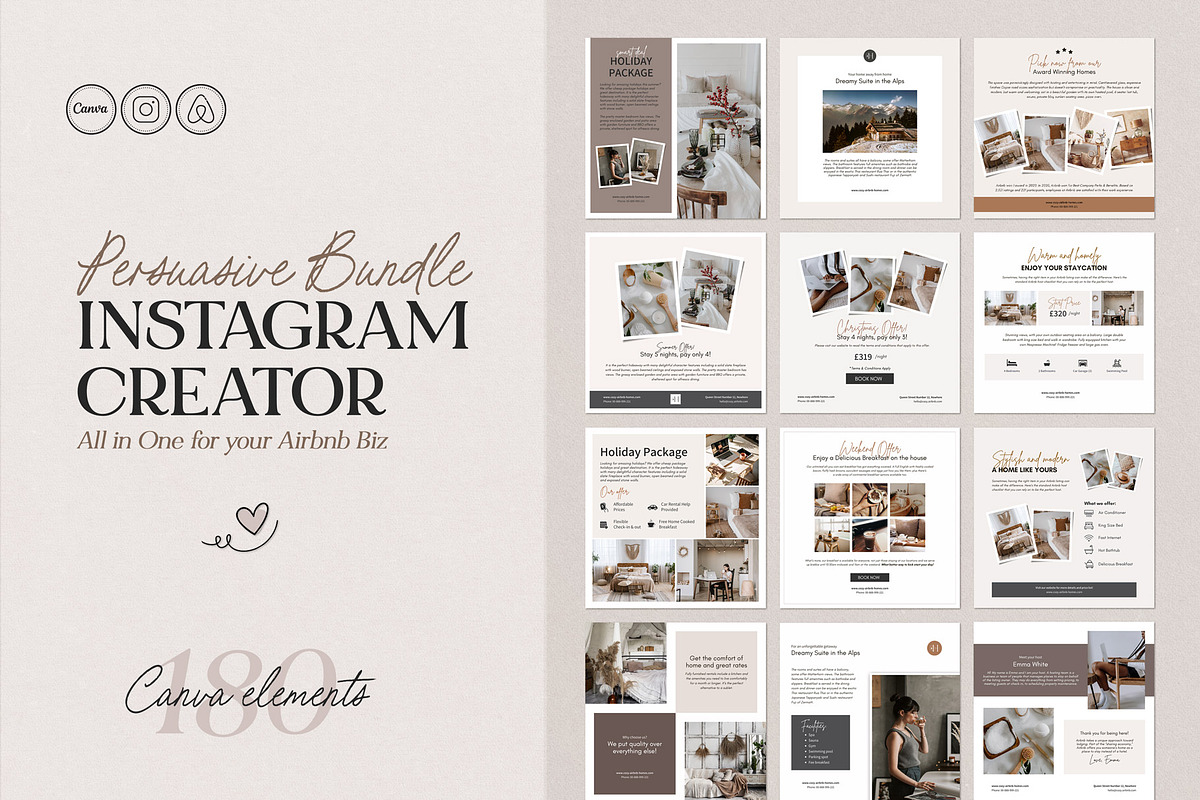 Airbnb Vacation Branding Template, a Branding & Logo Template by Emmart Studio (Photo 1 of 10)