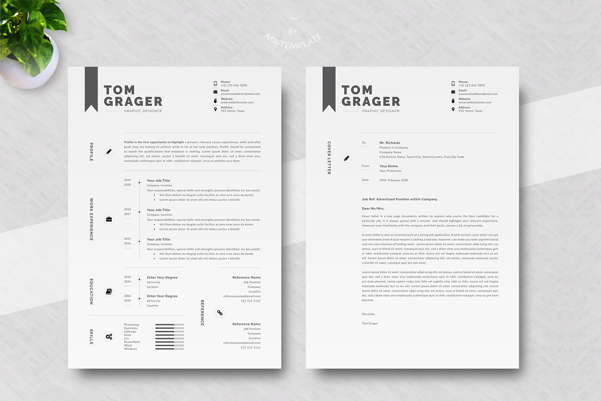 Resume/Cv Template, a Resume Template by Mr-Template (Photo 2 of 5)