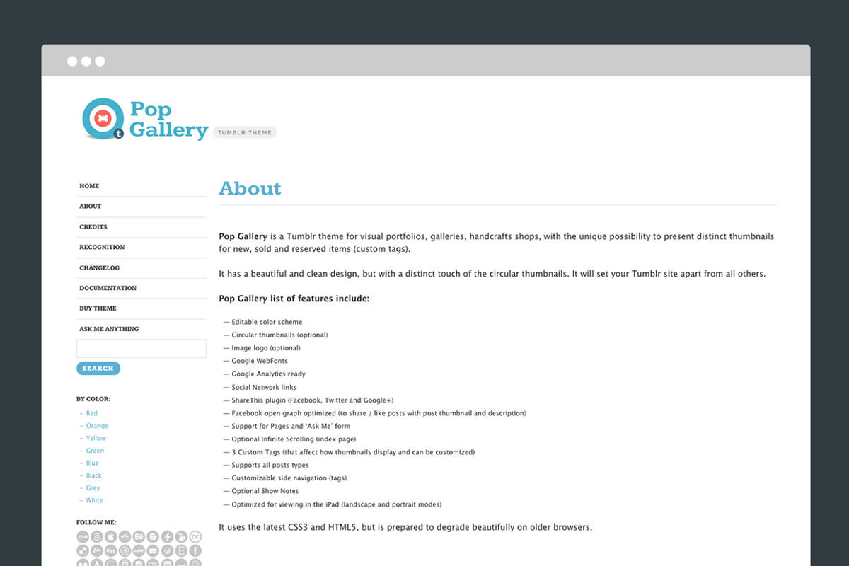 Pop Gallery Tumblr Theme, a Websites & App Template by Themelantic (Photo 4 of 5)