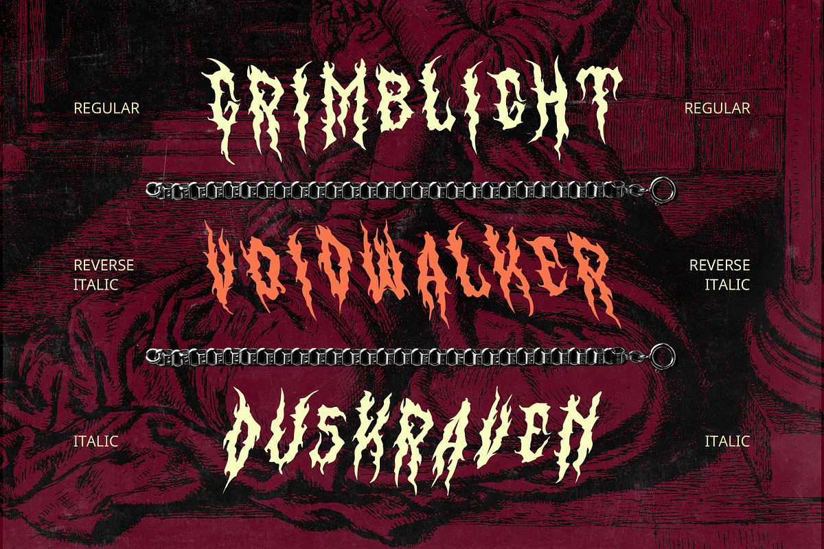 CS Damage – Black Metal Font, a Blackletter Font by Craft Supply Co. (Photo 4 of 8)