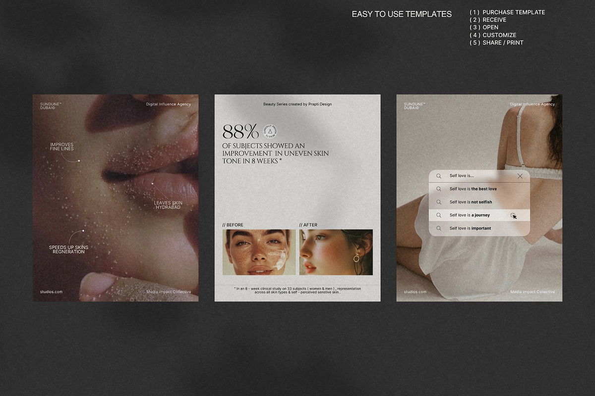 Minimal Skincare Post Kit Canva preview 3
