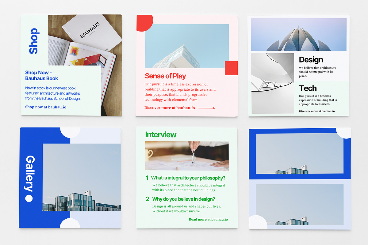 BAUHAU Theme | 30 Canva IG Posts, a Social Media Template by OEN Design (Photo 5 of 6)