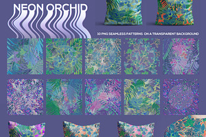 NEON ORCHID Seamless Patterns