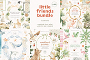 Little Friends Bundle, an Animal Illustration by PeDe Designs (Thumbnail 1 of 47)