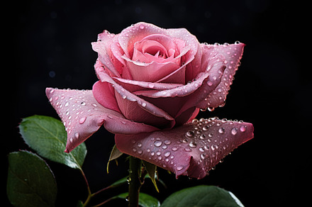 Beautiful pink rose with water drops, a Photo by Iftikhar Alam