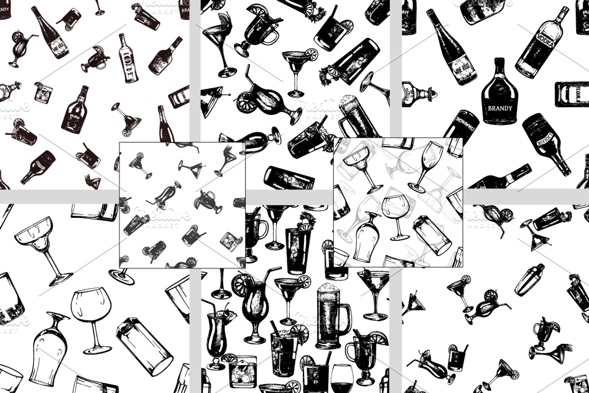 Cocktails, Drinks & Glasses, a Decorative Illustration by Ecaterina Sciuchina (Photo 8 of 9)