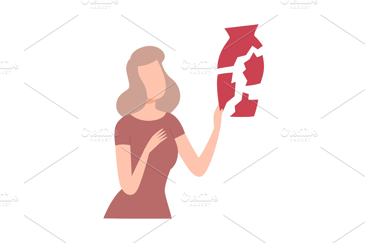Lonely and Sad Young Woman with, a Person Illustration by TopVectors