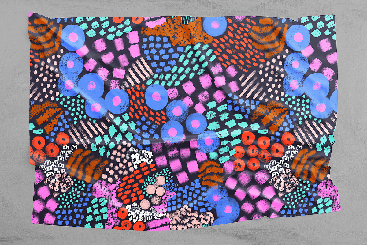 Bright hand drawn seamless pattern, a Texture Illustration by palllna (Photo 3 of 5)