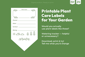 Plant Stake Labels, Printable, a Card Template by Ilia Design