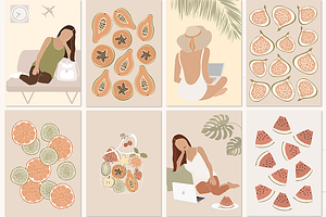 Digital Nomad Girls Illustration Set