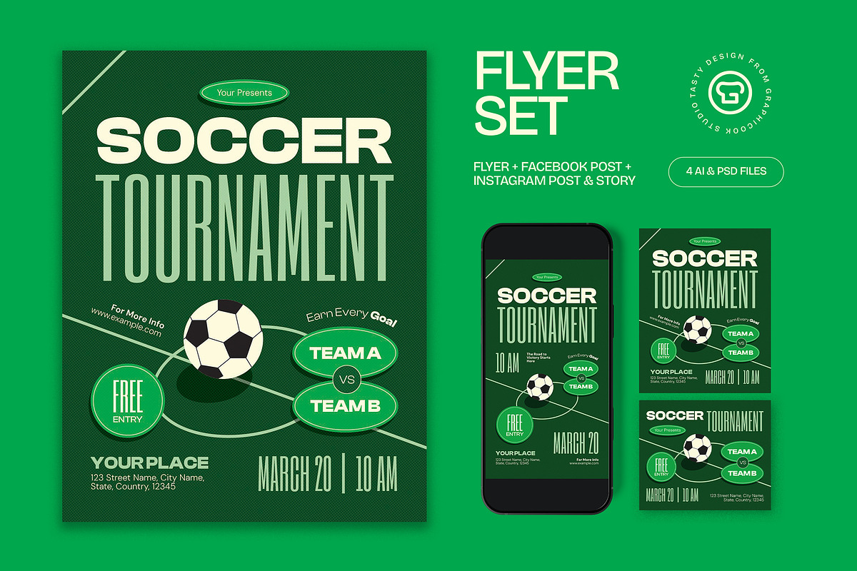 Soccer Tournament Flyer, a Flyer Template by graphicook (Photo 1 of 3)