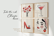 Game of Love romantic posters, a Background Graphic by MixedArt (Thumbnail 8 of 11)