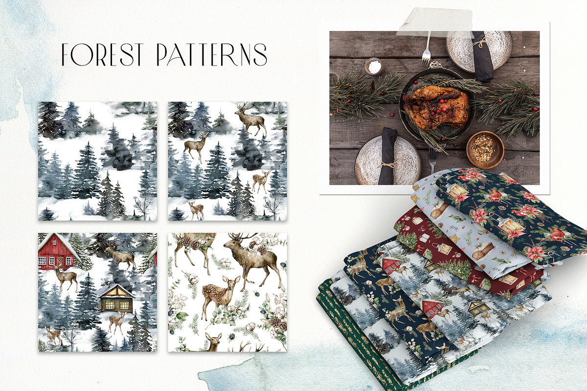 Classic Abstract Christmas patterns, an Animal Illustration by Yuliya Derbisheva (Photo 8 of 9)