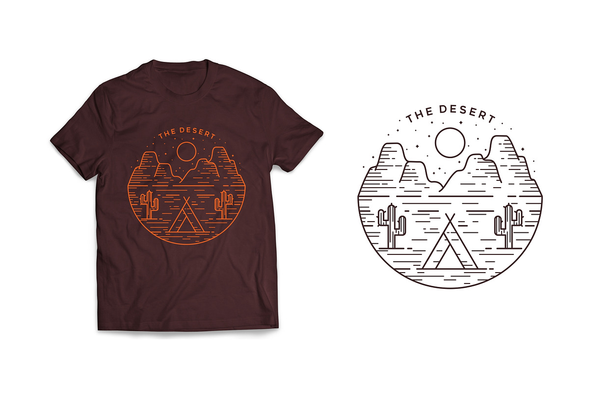 Desert Line Art Logo Badge, an Object Graphic by prasetyadavid (Photo 4 of 4)