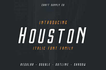 Houston Italic Font Family, a Sans Serif Font by Craft Supply Co.