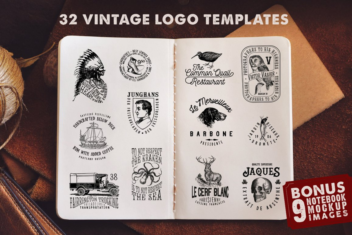 32 Vintage Logo Templates + Extras, a Branding & Logo Template by Liviu (Photo 1 of 4)