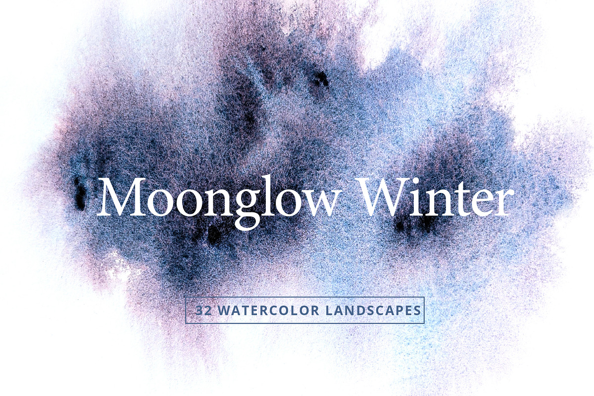 Watercolor Winter Landscapes Set, a Texture Illustration by Nuburu (Photo 1 of 14)