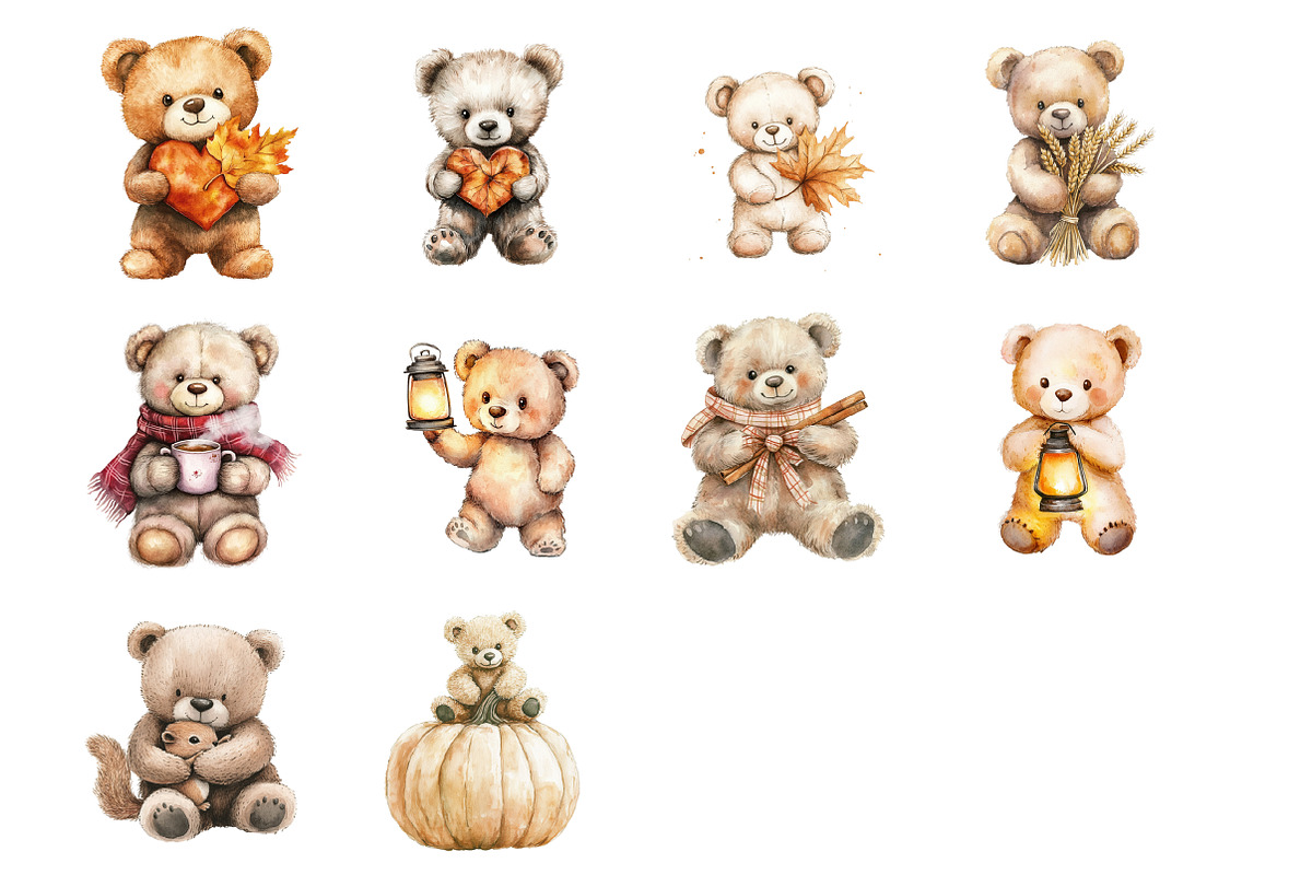 Autumn Fall Teddy Bear, an Illustration by Design Market (Photo 2 of 4)