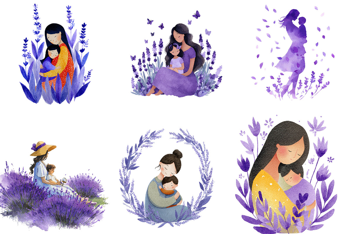 Lavender Mother’s Day Clipart, an Illustration by Designking (Photo 4 of 5)
