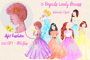 Lovely Princess watercolor clipart, an Illustration by Studio Debelle (Thumbnail 2 of 5)