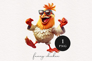 Cool Hipster Chicken Clipart