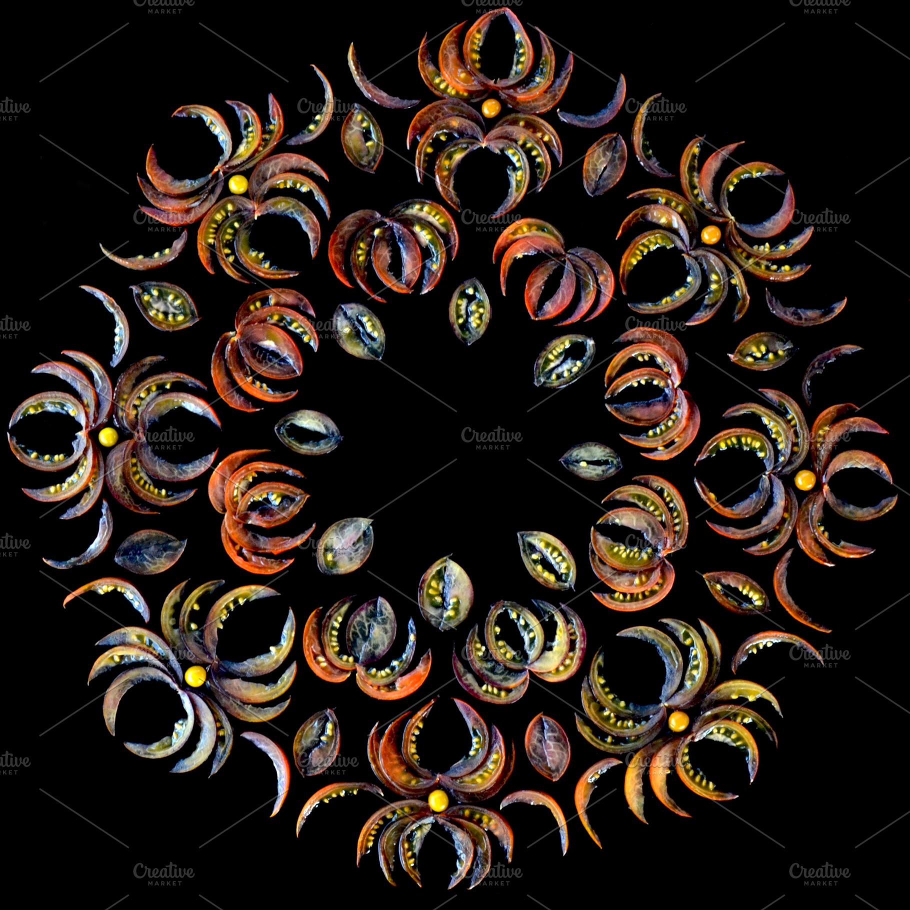pattern of tomato slices, an Abstract Photo by Miratomm