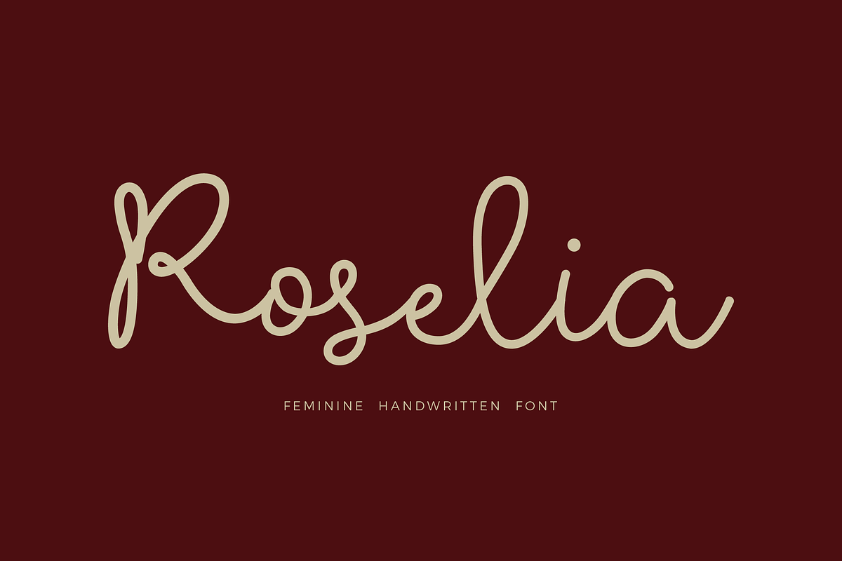 Roselia Elegant Signature Font, a Handwritten Font by Serbaneka Studio (Photo 1 of 7)