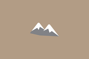 Mountain color icon vector. Simple