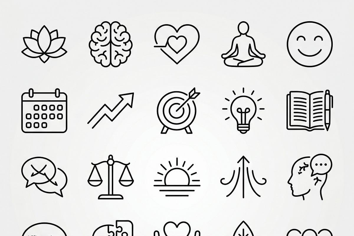Bundles Outline Mental Growth Icons, an Outline Icon by adenpinkstore (Photo 2 of 22)