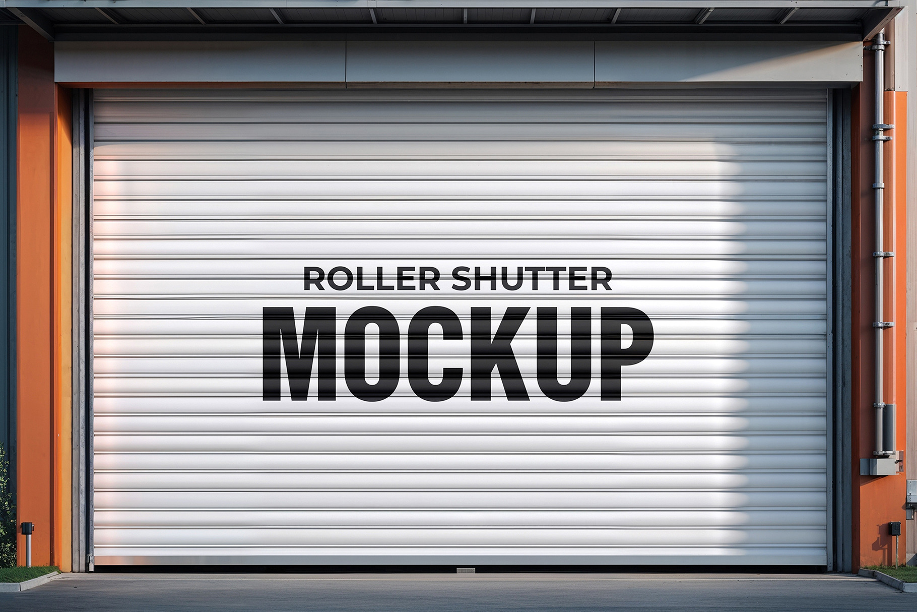 White Roller Shutter Mockup