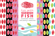 SALE Swedish Fish Swatches&Vector, an Illustration by moxilla's candy store (Thumbnail 1 of 2)