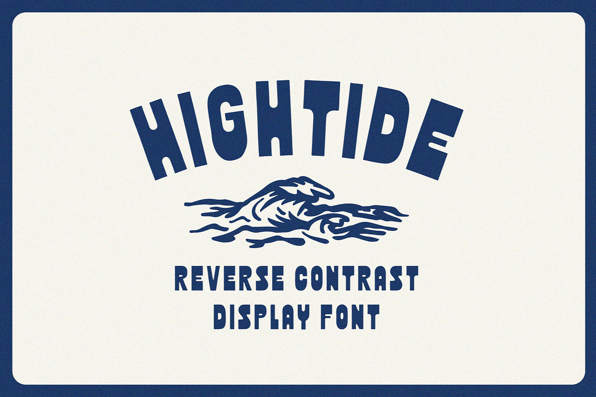 Hightide | Bold & Funky Display Font, a Sans Serif Font by Sarah Celia Design (Photo 1 of 5)