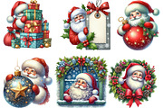 Christmas Peeking Santa Clipart, an Illustration by DreamArtGraphic (Thumbnail 6 of 6)