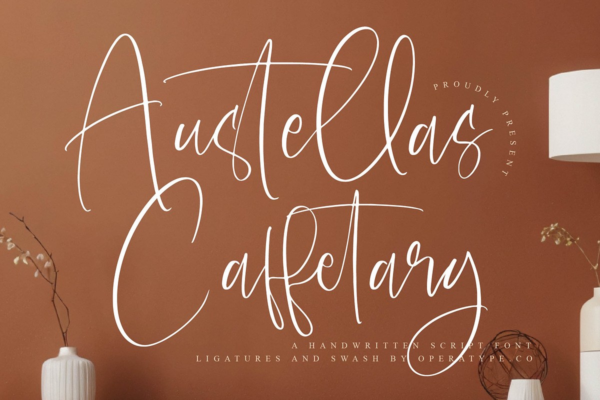 Austellas Caffetary, a Handwritten Font by operatype.co (Photo 1 of 14)