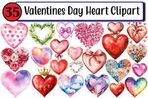 Valentines Day Heart Clipart, an Illustration by Design Market