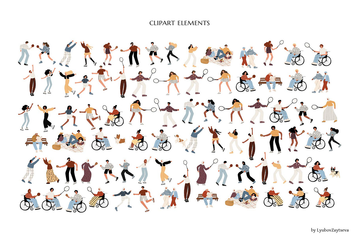 Sports in Park, People Illustration, a Sport Illustration by LyubovZaytseva (Photo 10 of 20)