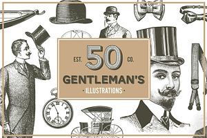 50 Vintage Gentleman's Illustrations