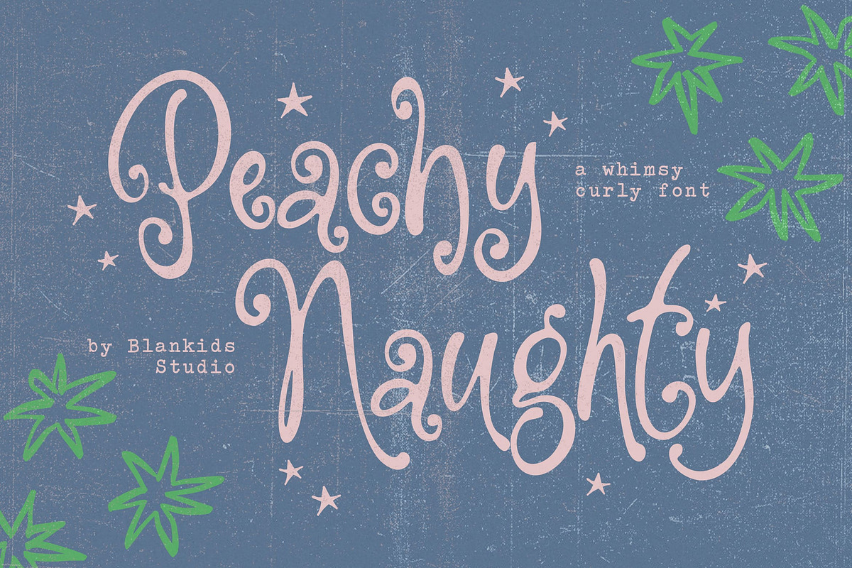 Peachy Naughty a Whimsy Curly Font, a Handwritten Font by Blankids Studio (Photo 1 of 10)