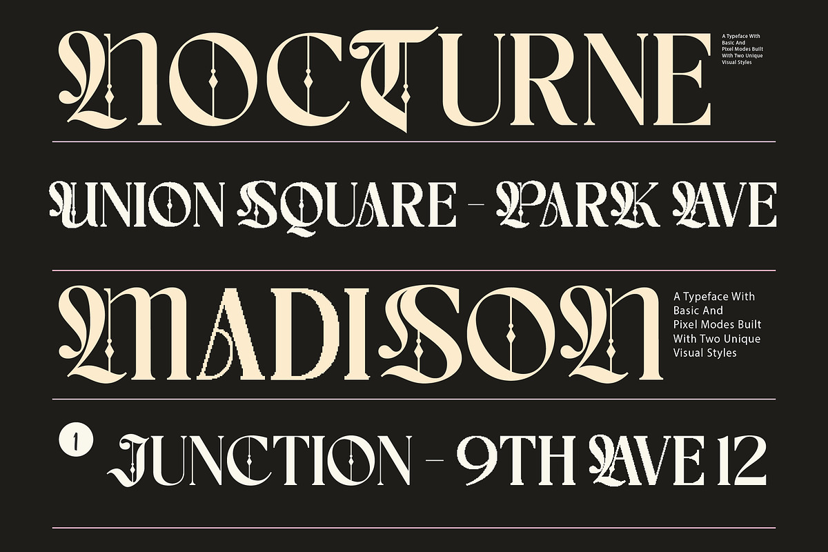 Choire Blackletter Pixel Display, a Blackletter Font by AmorfaType (Photo 3 of 8)
