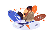 Time concept, people and watches set, a Person Illustration by PaperTrident (Thumbnail 8 of 9)
