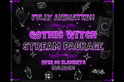 Gothic Witch Twitch Stream Overlay, an Illustration by LazyBonesMarket (Thumbnail 1 of 7)