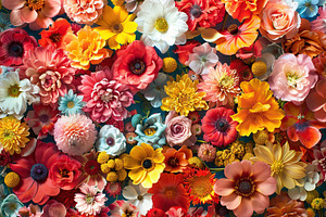 Background of colorful natural flowers, a Nature Photo by AlyaAnd